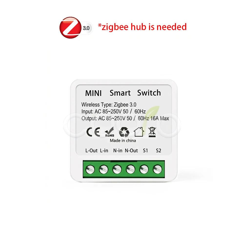 Smart Switch 16A Zigbee Relay Module Mini DIY for Alexa Google Home