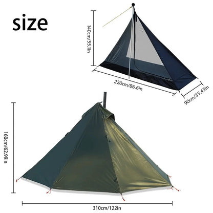 Camping Hot Tent with Chimney Window Outdoor Ultralight Tipi Teepee Tent Pyramid Double Layer Bushcraft 1 Person Tents Hot Tent-EXPROTAS