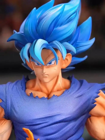 JT Statue Dragon Ball Z Goku Blue Figure LED Base Super Saiyan PVC Model Toy