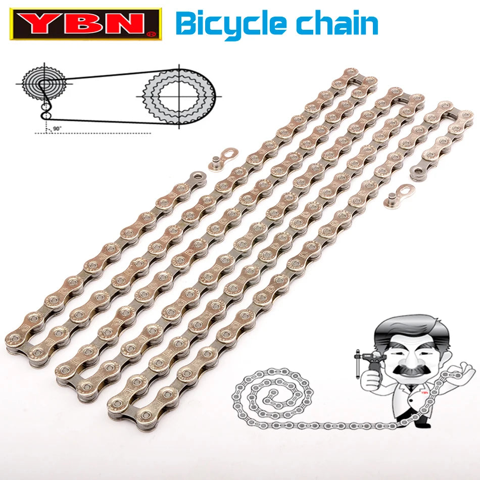 YBN 8-12 Speed Bicycle Chain 116/126L MTB Road Bike for Shimano SRAM