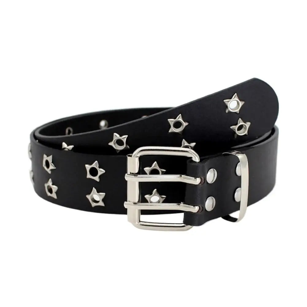 Leather Belt Y2K Punk Rivet Studded Waist Strap for Women Jeans Gothic