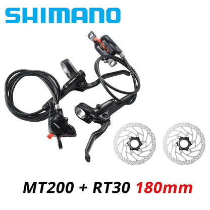 Shimano MT200 Hydraulic Disc Brake Set with Levers and 180mm Rotors