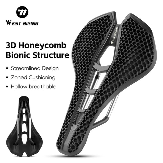 WEST BIKING 3D Printed Bike Saddle Honeycomb Ultralight Breathable Road MTB - EXPROTAS