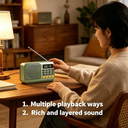 Music Rechargeable Speaker FM Radio Portable Digital Flashlight Player