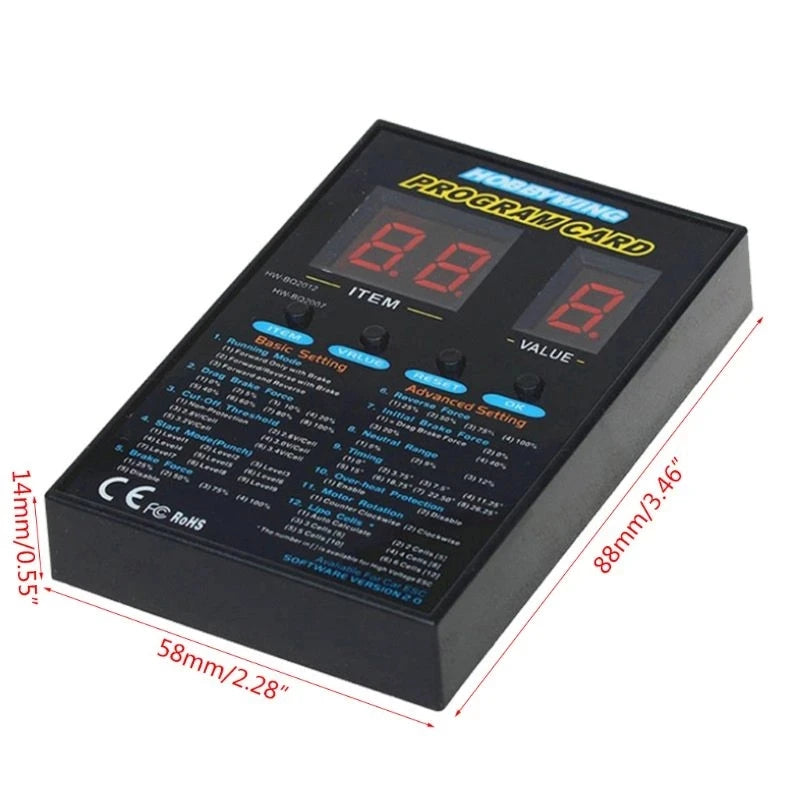 Hobbywing LED Program Box 120A ESC Card for RC Cars Multifunctional