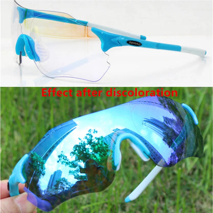 Photochromic Cycling Sunglasses TR90 Auto Lens MTB Road Bike Sports Eyewear