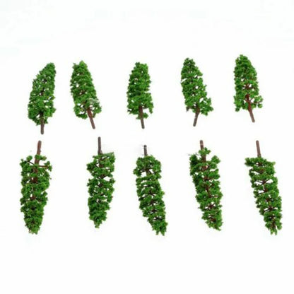 10 Model Trees Pine Scenery for Train Railway Layout Wargame Diorama