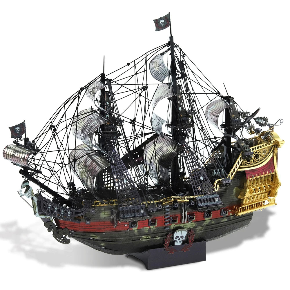 Piececool 3D Metal Puzzle The Queen Anne's Revenge Jigsaw Pirate Ship DIY Model Building Kits Toys for Teens Brain Teaser-EXPROTAS