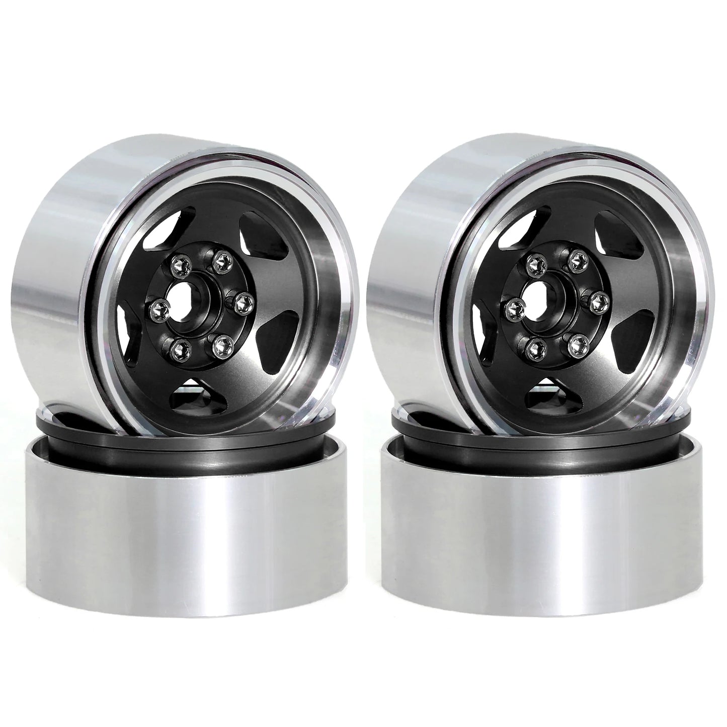 4pcs 1.9" Beadlock RC Wheel Rims for 1/10 Crawler SCX10 II III TRX4 D90 Set