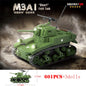 WW2 US M3A1 Stuart M4A3 Sherman Tank Building Blocks Military Brick Set