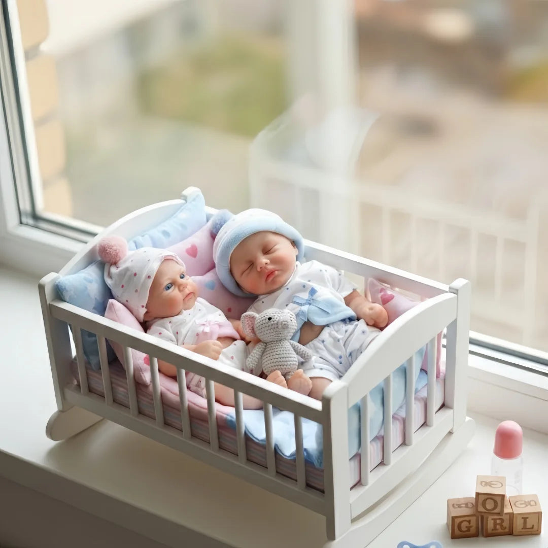 13 Inch Silicone Reborn Girl Boy Doll Open Mouth Washable Painted Skin Soft