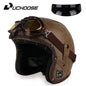 Uchoose Retro Motorcycle Helmet Open Face Chopper ABS Material Vintage