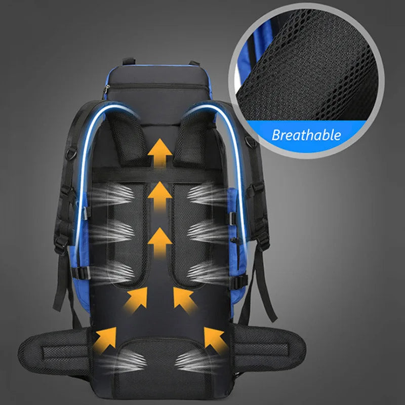 90L Waterproof Hiking Camping Backpack Trekking Bag Rucksack Large Capacity Travel Outdoor Sports Bags Camping Equipment Men-EXPROTAS