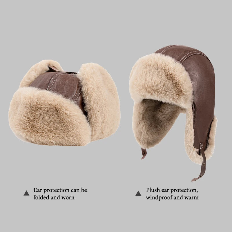 Warm Ear Protector Winter Hat for Men Windproof Outdoor Sports Cap