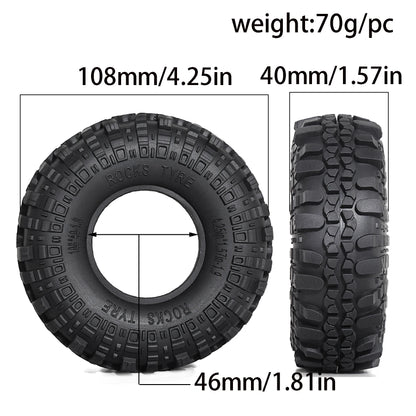 RED SPIDER 1.9 Rubber Tires for 1/10 RC Crawler TRX4 TRX6 Axial SCX10 II III Set