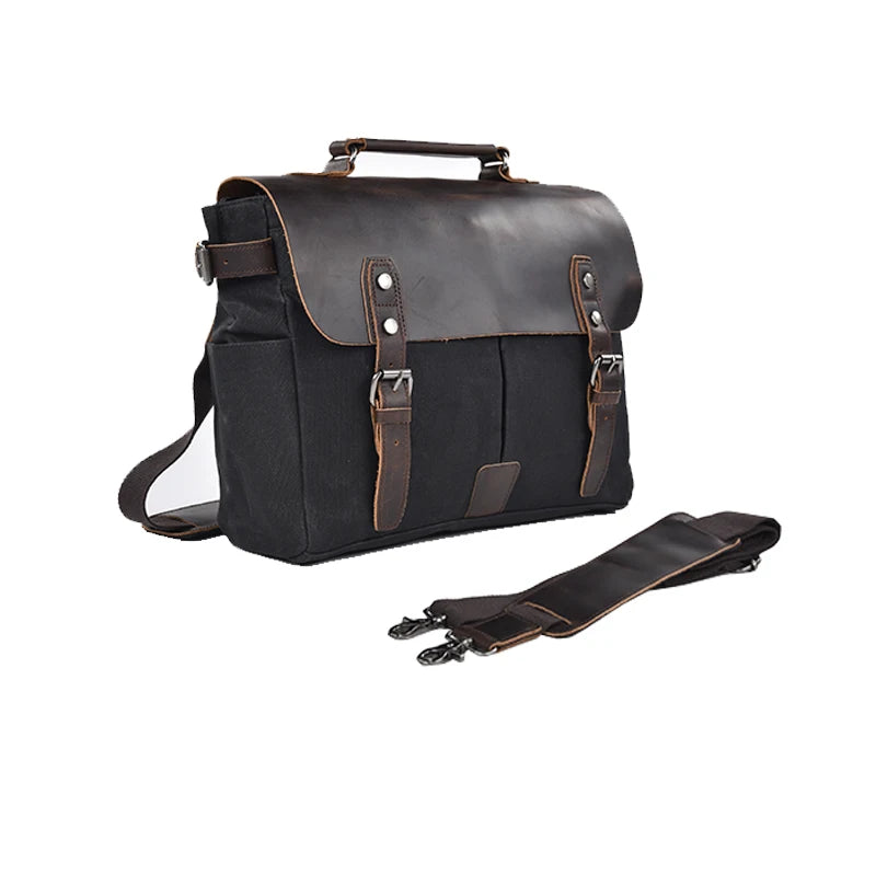 Waxed Canvas Motorcycle Saddlebag Waterproof Vintage Retro Side Bag - EXPROTAS