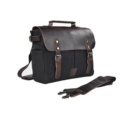 Waxed Canvas Motorcycle Saddlebag Waterproof Vintage Retro Side Bag - EXPROTAS