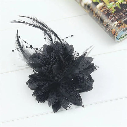 Flowers Feather Mesh Headwear Hat Party Accessory 1pc 27cm Multi Colour