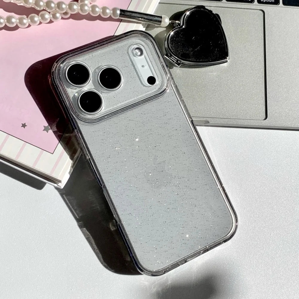 Ultra Thin Glitter Clear Case for iPhone 13-17 Air Pro Max Plus TPU Cover
