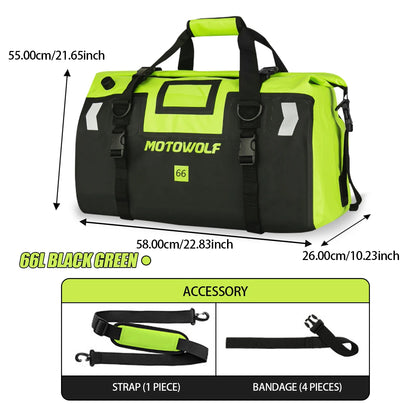 Motorcycle Waterproof TailBag Travel Outdoor Dry Luggage Roll Pack Bag 20/66/100L Motorbike Luggage Backpack Motorcycle Seat Bag