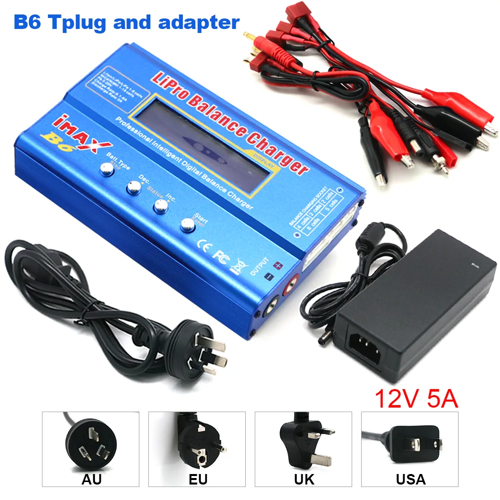 IMAX B6 80W Balance Digital Charger for Lipo NiMh RC Battery 12V 5A