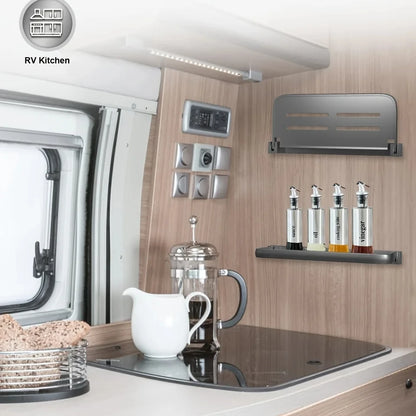 Aluminum Foldable Shelves RV Wall Storage Space Saving Camper Rack