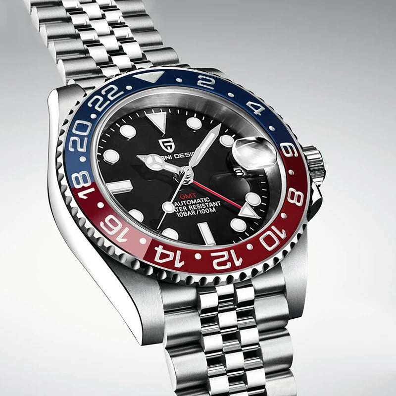 PAGANI Design PD-1662 GMT Automatic Men’s Watch Sapphire Stainless Steel 100M Waterproof