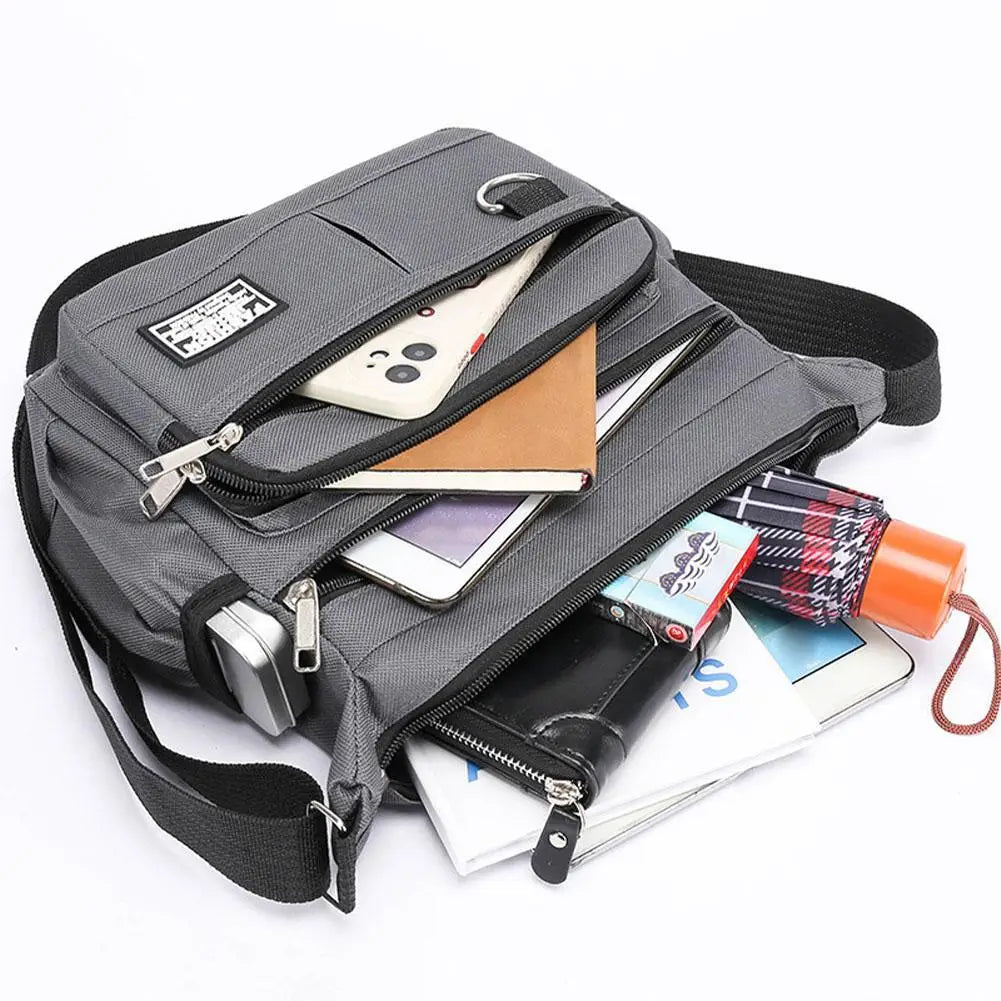 Men's Crossbody Bag Travel Sling Shoulder Handbag Multi-Pockets Storage