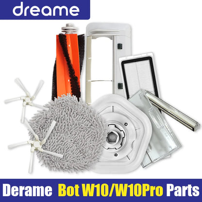 Main Side Brush Filter Mop Cloth for Dreame W10 Robot Vacuum Parts