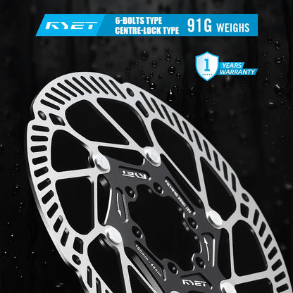 RYET Ultralight Floating Disc Rotor 140/160mm 6-Bolt Center Lock for MTB Road Bike