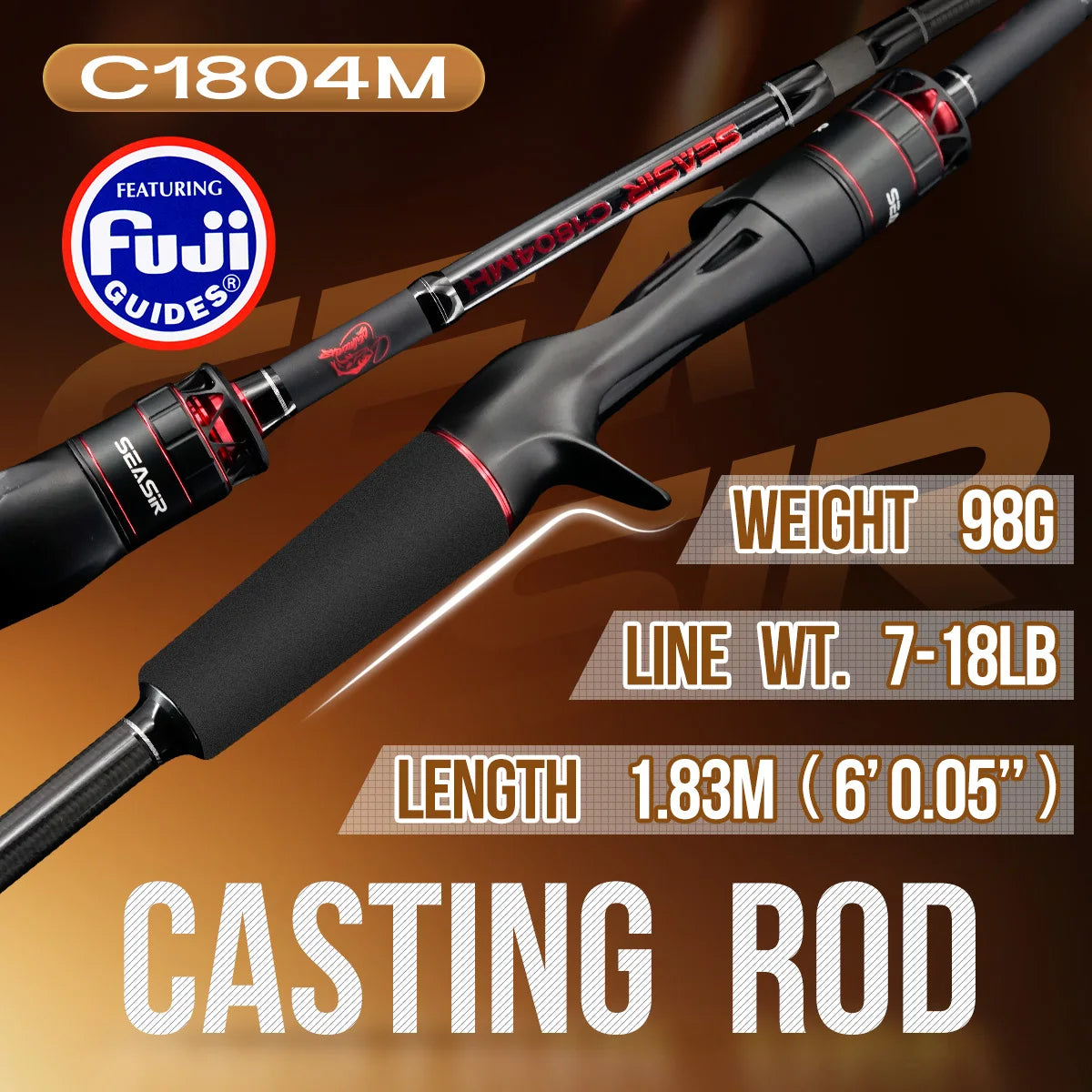 Casting Fishing Rod Heavy Power 1.83M 4-Piece 7-9KG Travel Fishing Gear