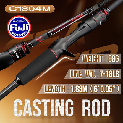Casting Fishing Rod Heavy Power 1.83M 4-Piece 7-9KG Travel Fishing Gear