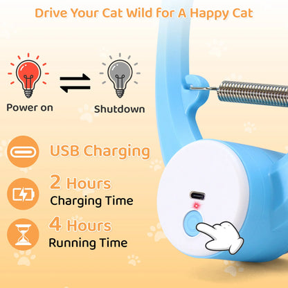 Automatic Interactive Cat Toy USB Rechargeable Feather Wand for Indoor Cats