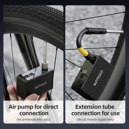 CYCLAMI AM6 Pro Mini Electric Automatic Air Pump Portable Digital Inflator MTB Road Bike Schrader Presta Tires 150PSI 800mAh