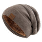 Faux Fur Lined Winter Beanie Hat Slouchy Cap Warm Unisex for Men Women