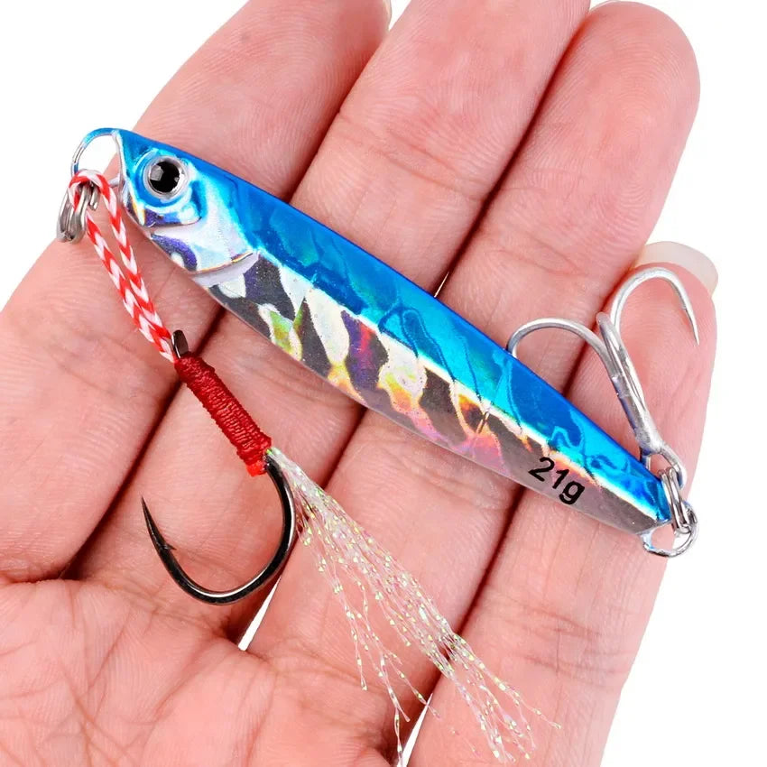 3/5/8pcs Metal Jig Fishing Lure Set 7g-40g Sea Shore Casting Saltwater