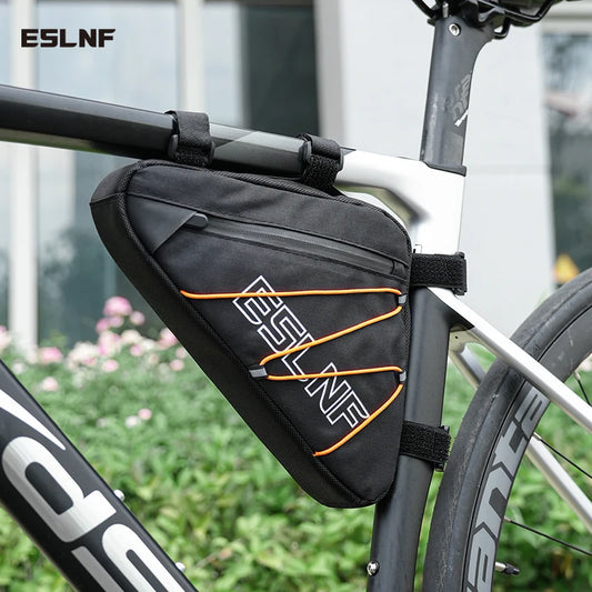 ESLNF Waterproof Bike Triangle Bag with Side Net Reflective Rope for Road MTB