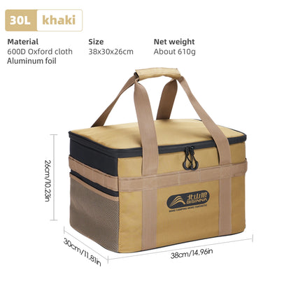 Camping Storage Bag Folding Outdoor Gas Tank Cookware Container 42L 490g