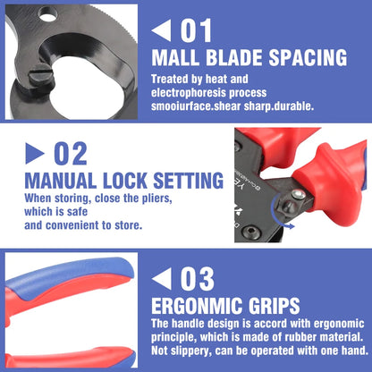 Insulated Ratcheting Cable Cutters Wire Pliers Heavy Duty Wire Cutters for Multi-Strand Aluminum & Copper Cables up to 240mm²-EXPROTAS