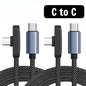 USB Type Cable 100W Fast Charging 90 Degree Right Angle Data Lead