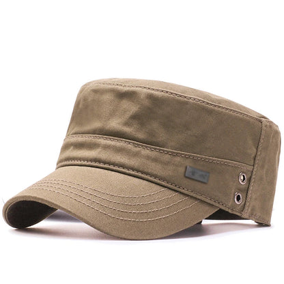 Baseball Cap Men Flat Cotton Sun Hat Casual Peaked Outdoor Brim