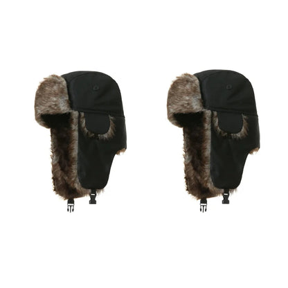 Winter Ushanka Trapper Hat Mens Russian Ear Flap Fur Cap