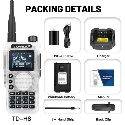 TIDRADIO TD H8 10W High Power Walkie Talkie Long Range Portable Two Way Radio Connection Phone APP Wireless Programming HAM GMRS-EXPROTAS