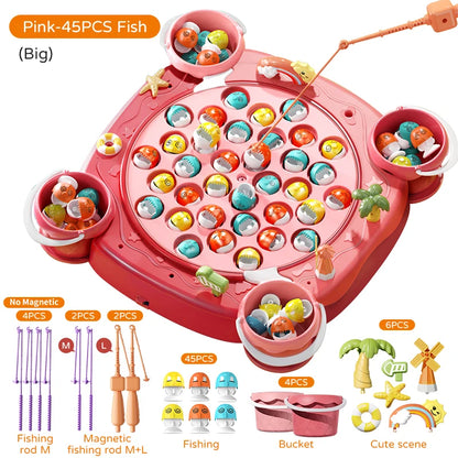 Kids Magnetic Fishing Play for Children Electric Fishing Toy Have Music Spinning Game Fish Rod Education Baby 3 Year Gifts-EXPROTAS