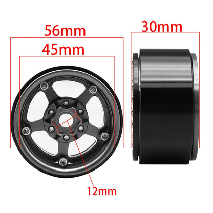 Universal 1/10 RC Crawler 1.9" Beadlock Wheels Aluminum 5-Spoke