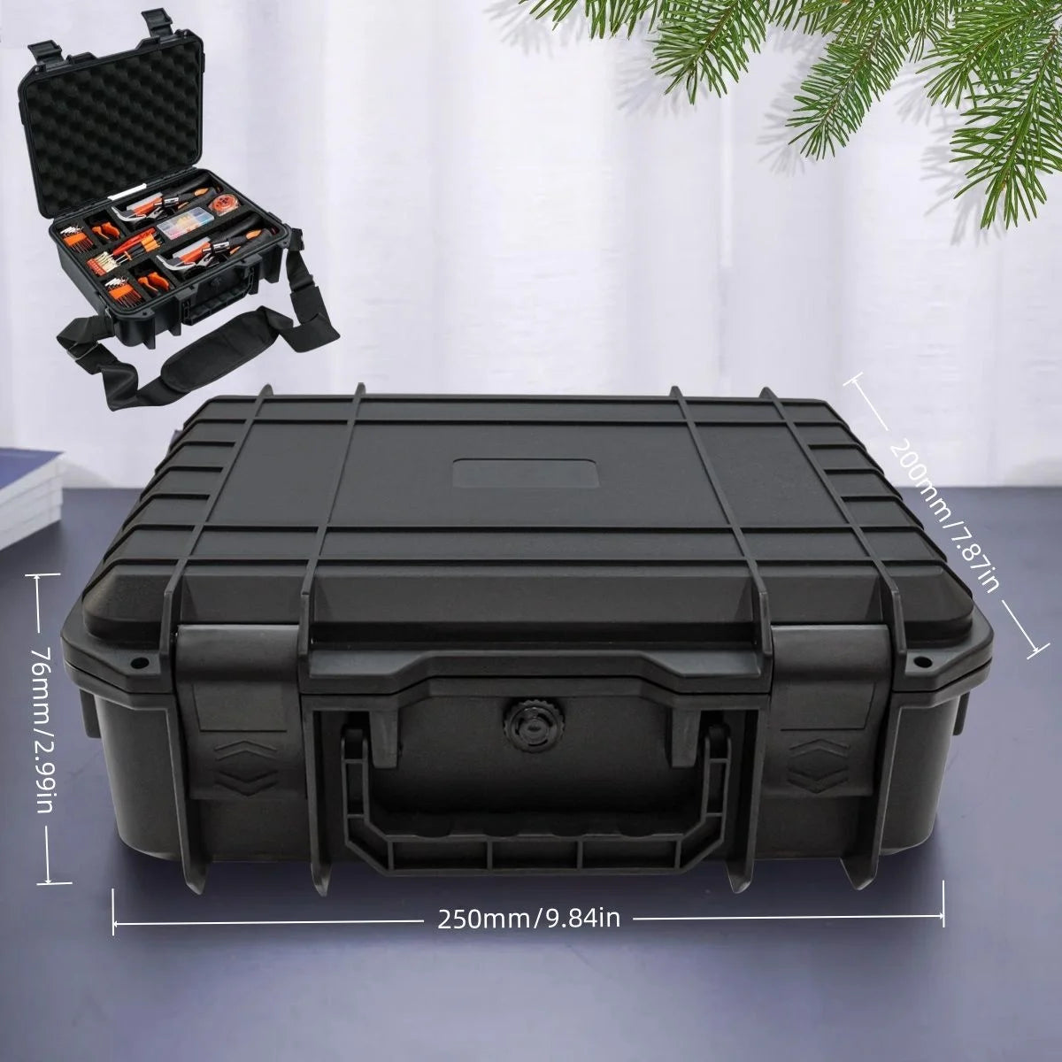 Plastic Box Waterproof Sealed Shockproof Case Dry Storage 250x200x76mm