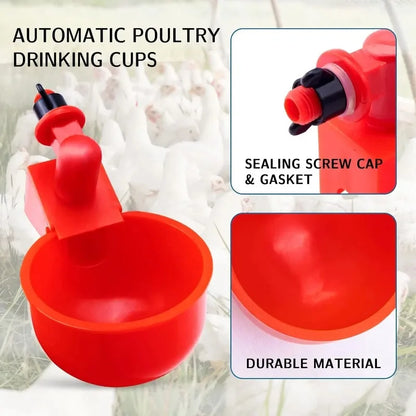 20Pcs Chicken Drinking Bowl Automatic Water Dispenser Poultry Feeder Drinker