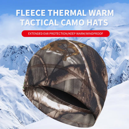 Men Women Winter Fleece Beanie Hat, Windproof Tactical Military Skull Cap for Hiking Hunting