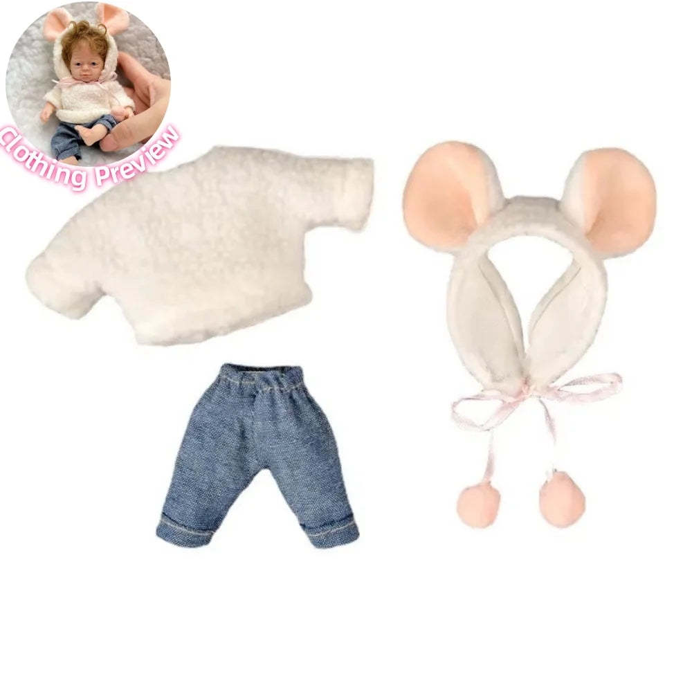 9 Styles Plush Clothes Outfits for 6 Inch Silicone Reborn Doll Overalls