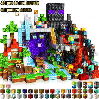 Magnetic Building Blocks Mine World Magnetic Mine Exploration Construction Brick Cube STEM Toy Set Gift for Boy Girl Children